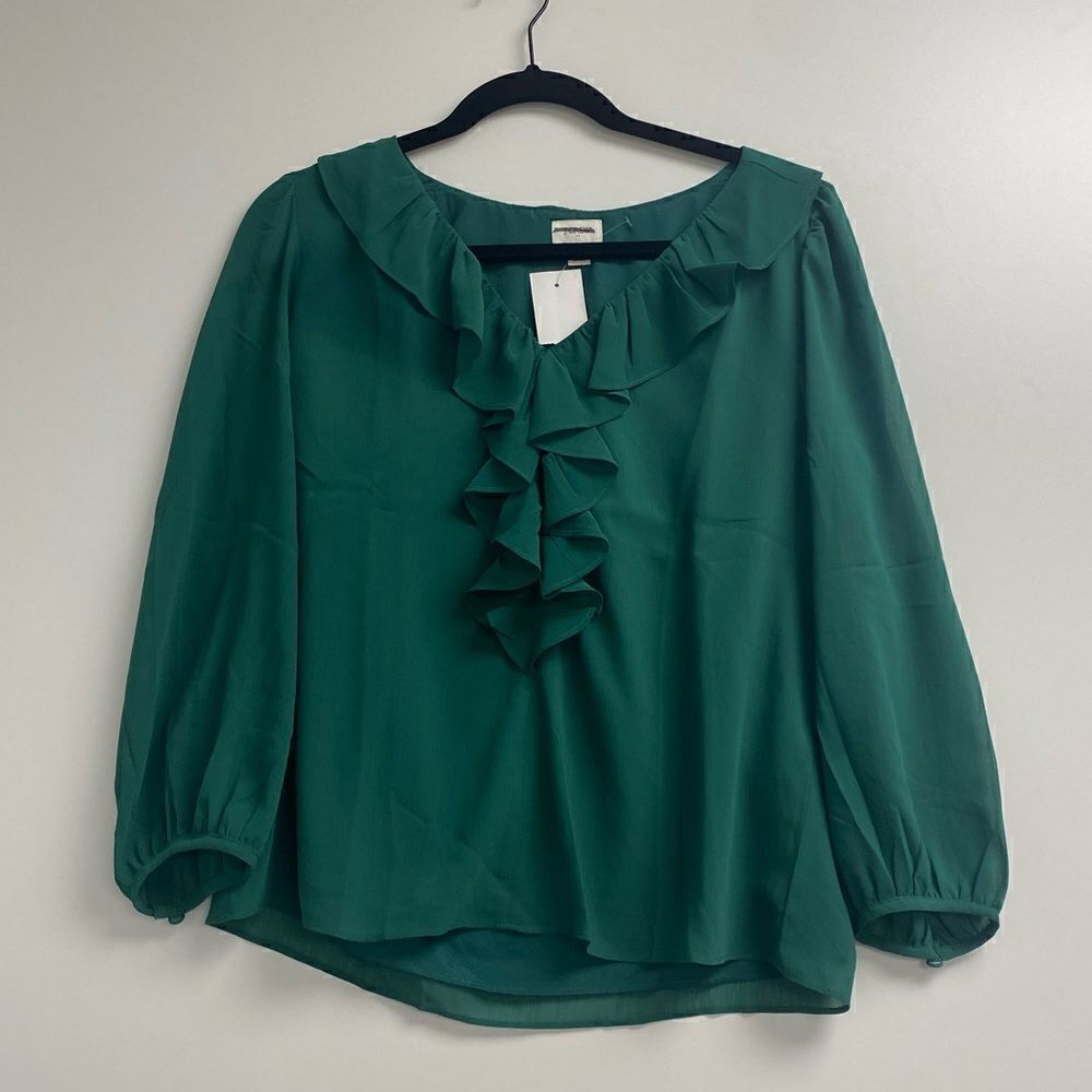 J. Crew Factory V-neck ruffle top Item BB297